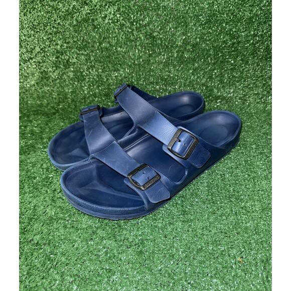 Birkenstock Sandals Eva Arizona Mens Size 13 Navy Blue Slip On Slide Shoe Strapy - Picture 4 of 10